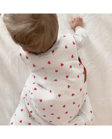 JOLI NOUS - Gigoteuse terracotta et coeurs réversible JOLI NOUS - Gigoteuse terracotta et coeurs réversible