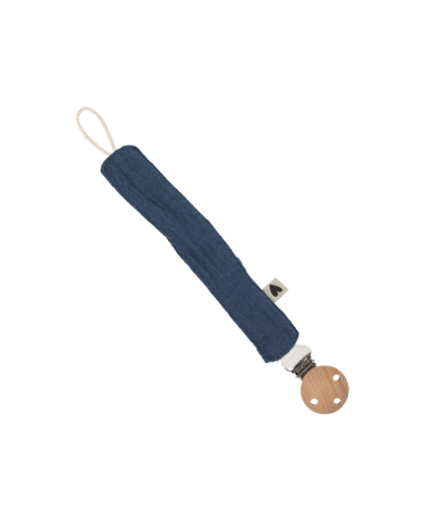 ATELIER WAGRAM - Attache tétine gaze - BLEU JEAN