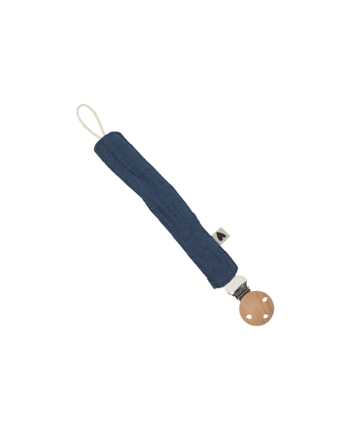 ATELIER WAGRAM - Attache tétine gaze - BLEU JEAN ATELIER WAGRAM - Attache tétine gaze - BLEU JEAN