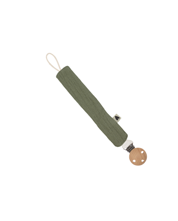 ATELIER WAGRAM - Attache tétine gaze - VERT OLIVE