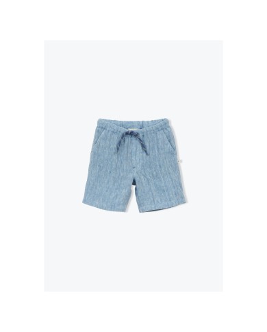 ARSENE ET LES PIPELETTES - Short bleu en lin - Fiorenzo