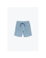 ARSENE ET LES PIPELETTES - Short bleu en lin - Fiorenzo