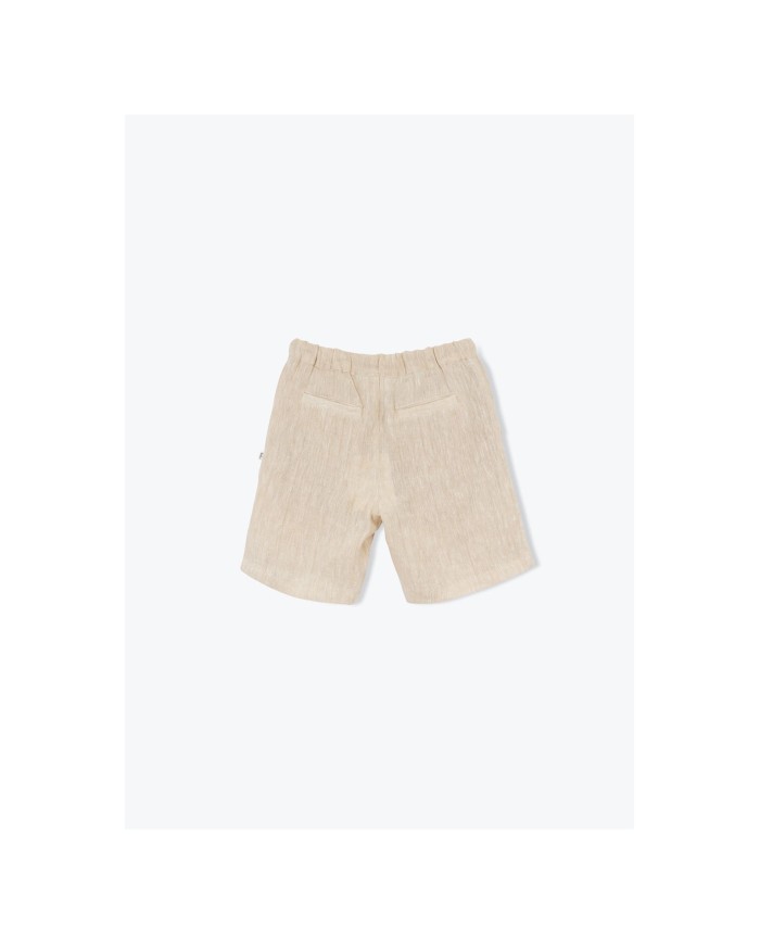 ARSENE ET LES PIPELETTES - Short beige en lin - Fiorenzo