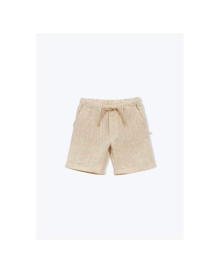 ARSENE ET LES PIPELETTES - Short beige en lin - Fiorenzo
