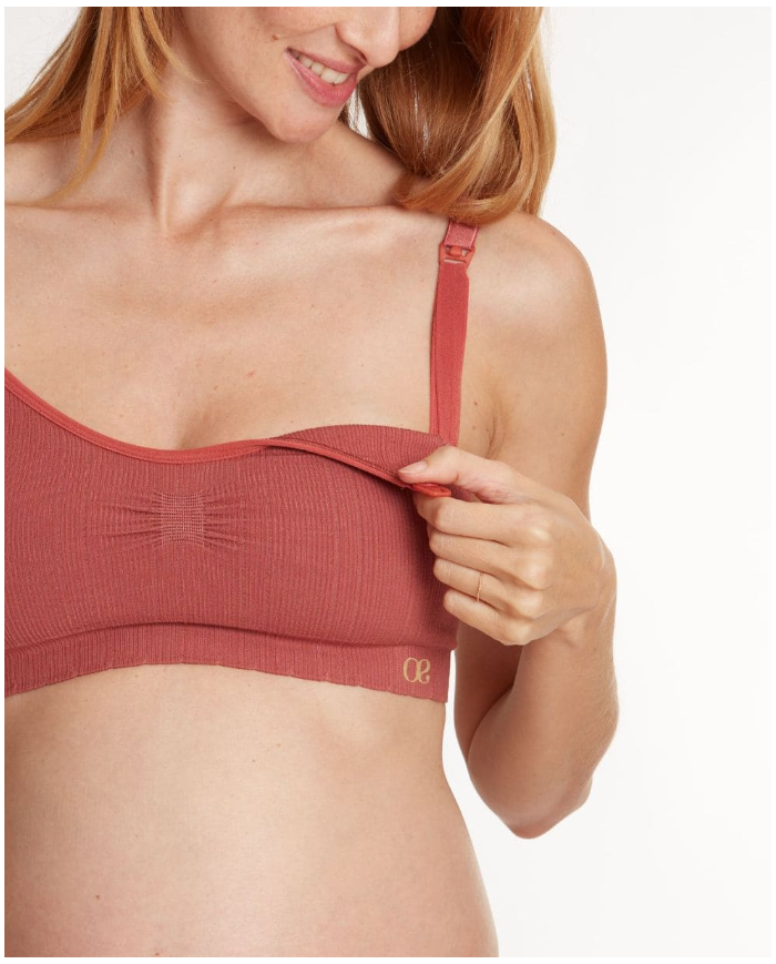 CACHE COEUR - Brassière de grossesse et allaitement Terracotta - ZOE
