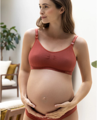 CACHE COEUR - Brassière de grossesse et allaitement Terracotta - ZOE