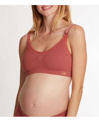CACHE COEUR - Brassière de grossesse et allaitement CACHE COEUR - Legging de grossesse Terracotta - ZOE- ZOE