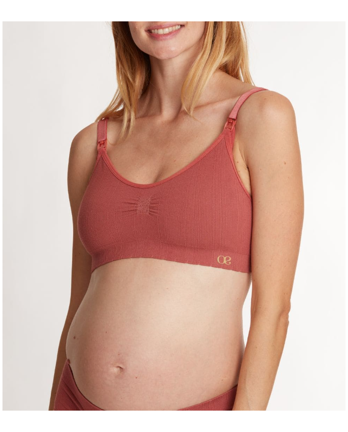 CACHE COEUR - Brassière de grossesse et allaitement Terracotta - ZOE