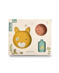 MOULIN ROTY - Set de vaisselle en silicone - Trois petits lapins