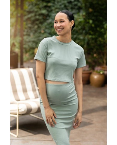 NOPPIES - T-shirt de grossesse et allaitement - LELA - Green iceberg NOPPIES - T-shirt de grossesse et allaitement - LELA - Green iceberg