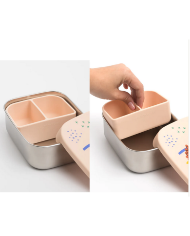 THE COTTON CLOUD - Boîte à repas avec compartiments - Dancing hearts THE COTTON CLOUD - Boîte à repas avec compartiments - Dancing hearts