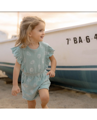 LITTLE DUTCH - Combinaison en éponge - Trésors océaniques - Bleu Surf
