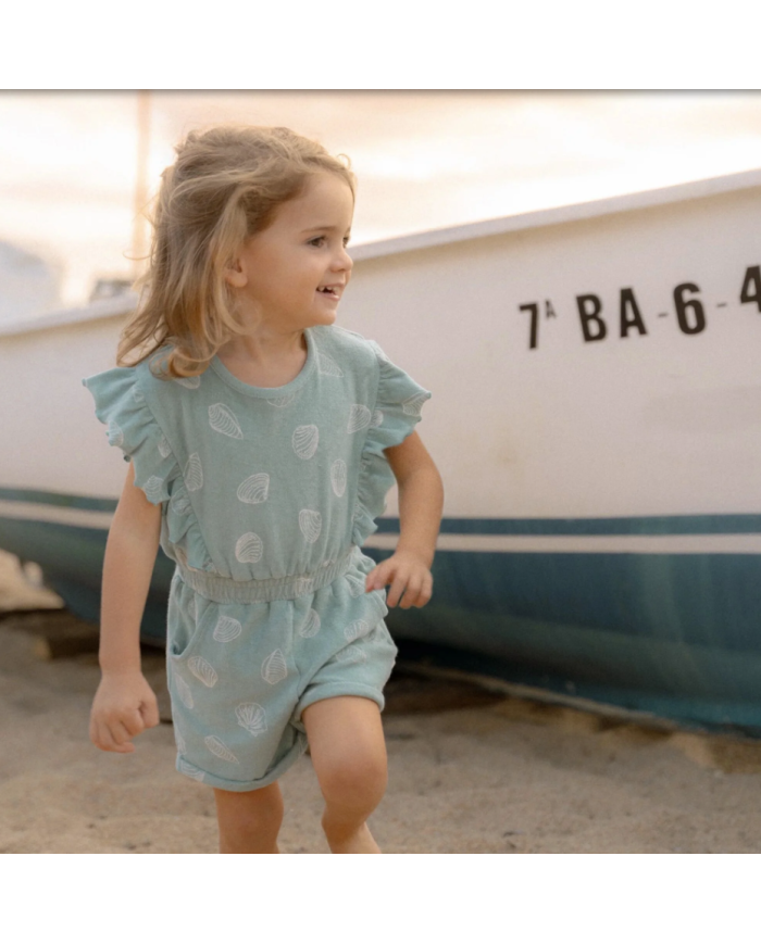 LITTLE DUTCH - Combinaison en éponge - Trésors océaniques - Bleu Surf