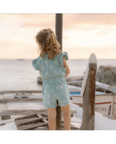 LITTLE DUTCH - Combinaison en éponge - Trésors océaniques - Bleu Surf