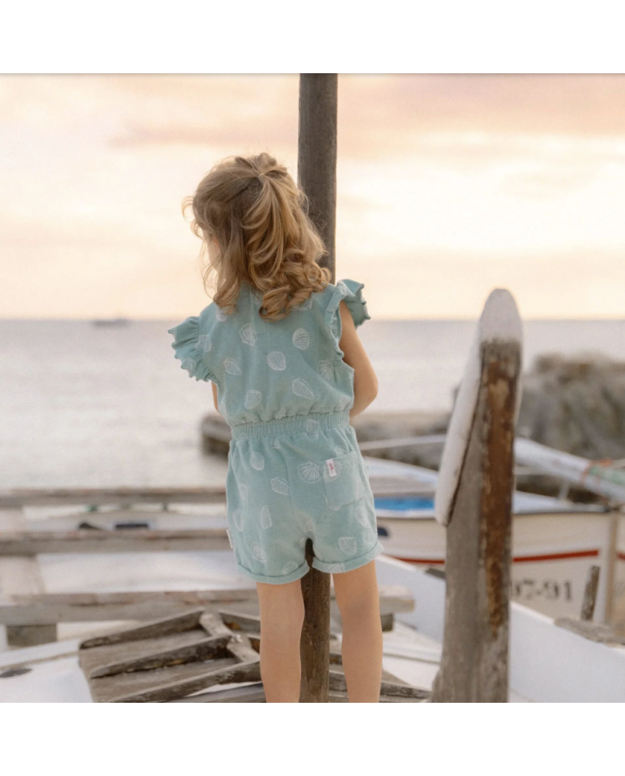 LITTLE DUTCH - Combinaison en éponge - Trésors océaniques - Bleu Surf