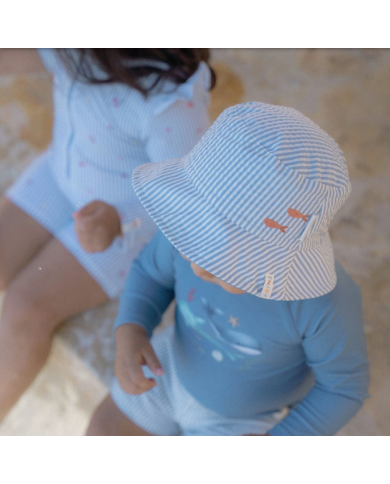 LITTLE DUTCH - Chapeau réversible - Océan Bleu Rayé