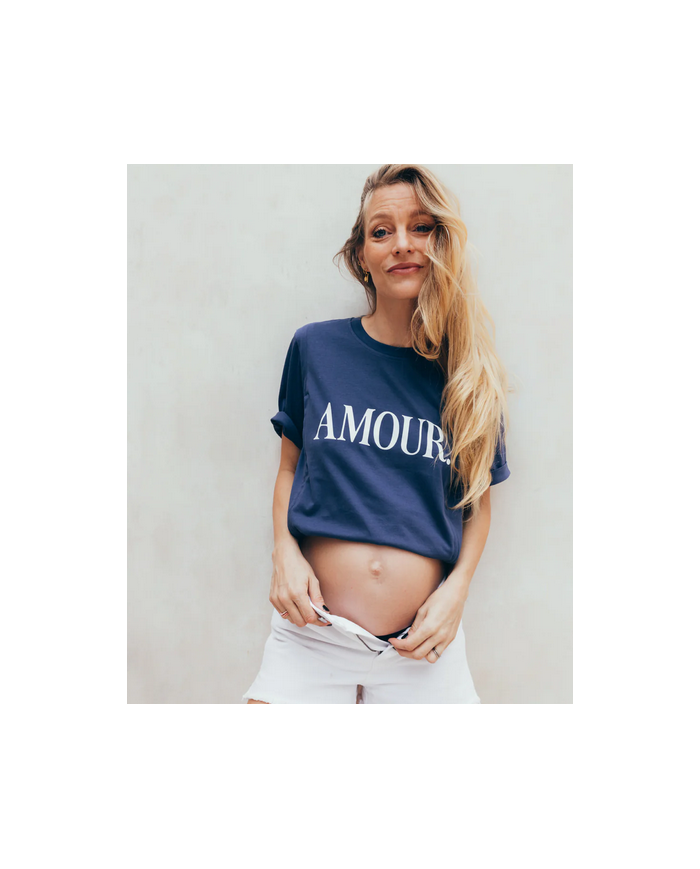 23 MAI PARIS - T-shirt d'allaitement - Amour marine 23 MAI PARIS - T-shirt d'allaitement - Amour marine