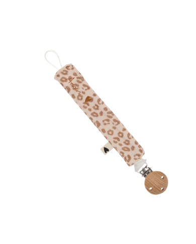 ATELIER WAGRAM - Attache tétine gaze - LEOPARD CREME
