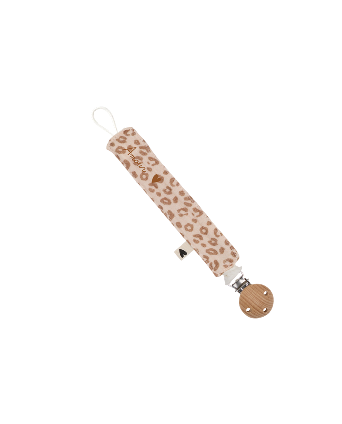 ATELIER WAGRAM - Attache tétine gaze - LEOPARD CREME