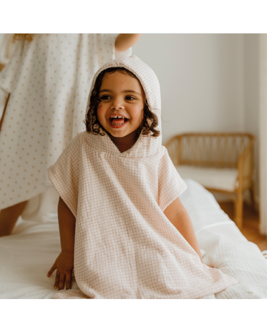 ATELIER WAGRAM - Poncho gaze - Petits carreaux