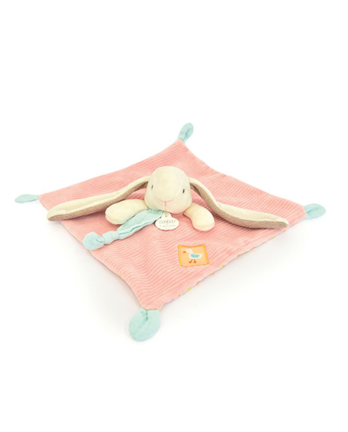 DOUDOU ET COMPAGNIE - Doudou plat rose - LAPIN CIBOULETTE