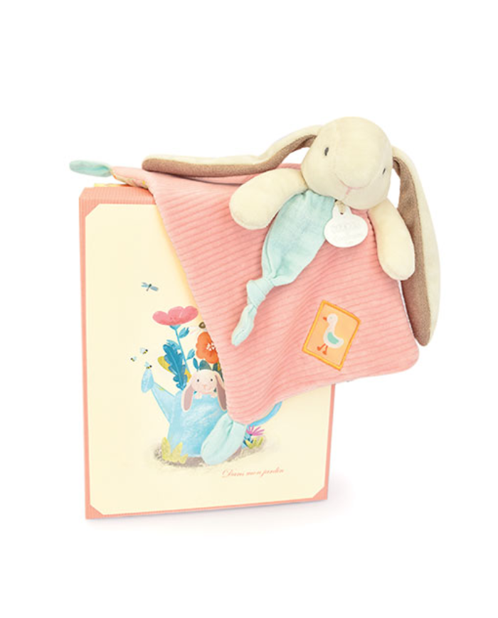 DOUDOU ET COMPAGNIE - Doudou plat rose - LAPIN CIBOULETTE