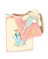 DOUDOU ET COMPAGNIE - Peluche lapin rose avec doudou - LAPIN CIBOULETTE