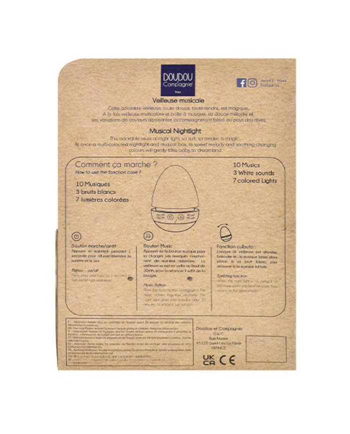 DOUDOU ET COMPAGNIE - Première veilleuse musicale - Bleu