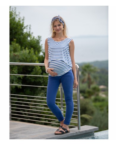 BALLOON- BLEU KLEIN-pantalon slim