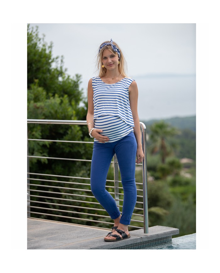 BALLOON- BLEU KLEIN-pantalon slim