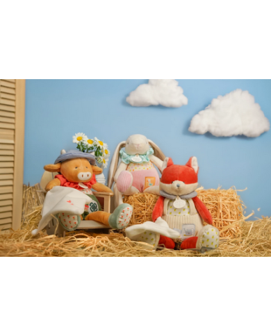 DOUDOU ET COMPAGNIE - Peluche vache avec doudou - VACHE ANETH