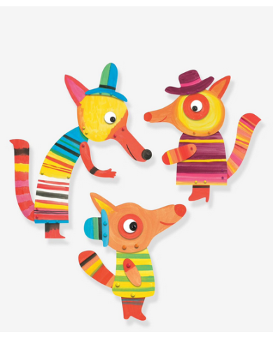 DJECO - Peindre 3 personnages - La famille Renard