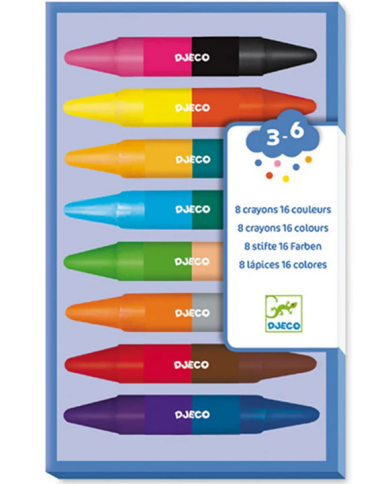 DJECO - 8 crayons de cire double côtés DJECO - 8 crayons de cire double côtés