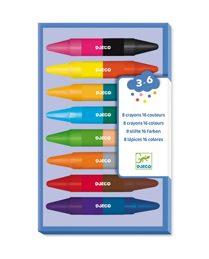 DJECO - 8 crayons de cire double côtés DJECO - 8 crayons de cire double côtés