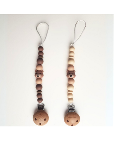 CHEWIES&MORE - Attache-tétine en silicone - Ours