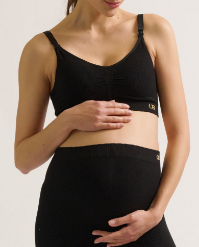 CACHE COEUR - Brassière de grossesse et allaitement Noir - ZOE