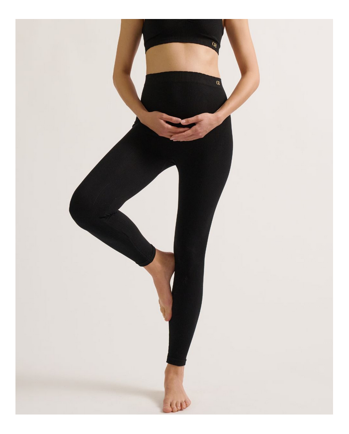 CACHE COEUR - Legging de grossesse - ZOE Noir
