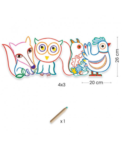 DJECO - Coloriages à révéler - Animaux de la forêt