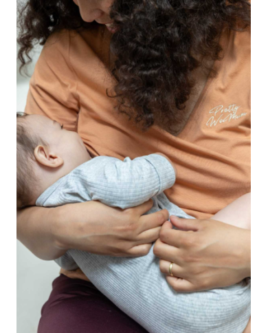 MILK AWAY - T-Shirt d'allaitement "Pretty Womum" - Terracotta