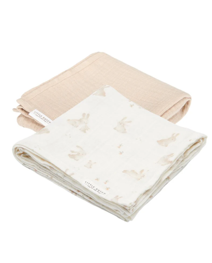 LITTLE DUTCH - Lot de 2 langes - Baby Bunny