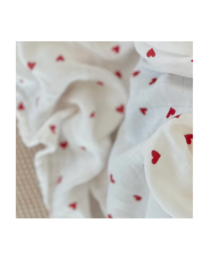 JOLI NOUS - Lange XL - Petits coeurs rouges