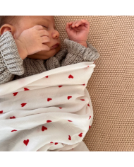 JOLI NOUS - Lange XL - Petits coeurs rouges