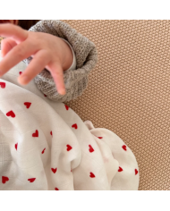 JOLI NOUS - Lange XL - Petits coeurs rouges