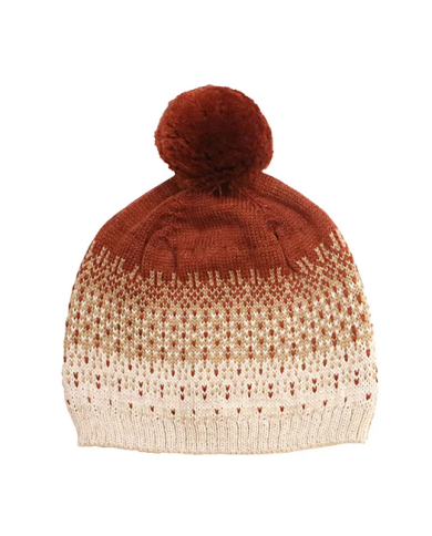 LES PETITES CHOSES - Bonnet jacquard Boston - Rouge
