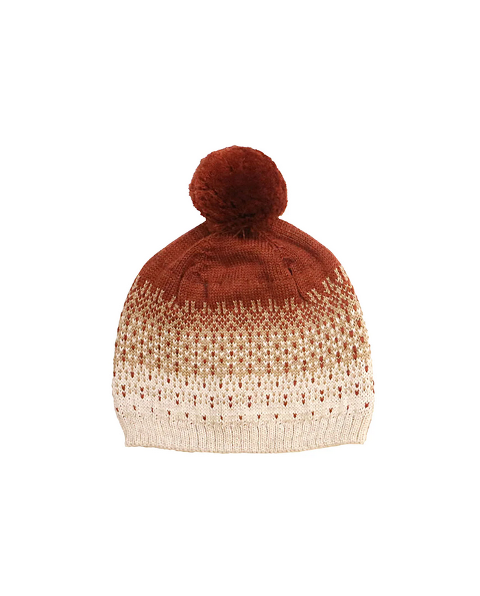 LES PETITES CHOSES - Bonnet jacquard Boston - Rouge