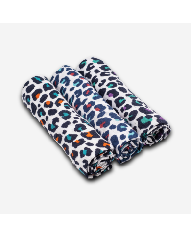 ETTA LOVES - Lot de 3 langes en coton bio - imprimé sensoriel ETTA LOVES - Lot de 3 langes en coton bio - imprimé sensoriel