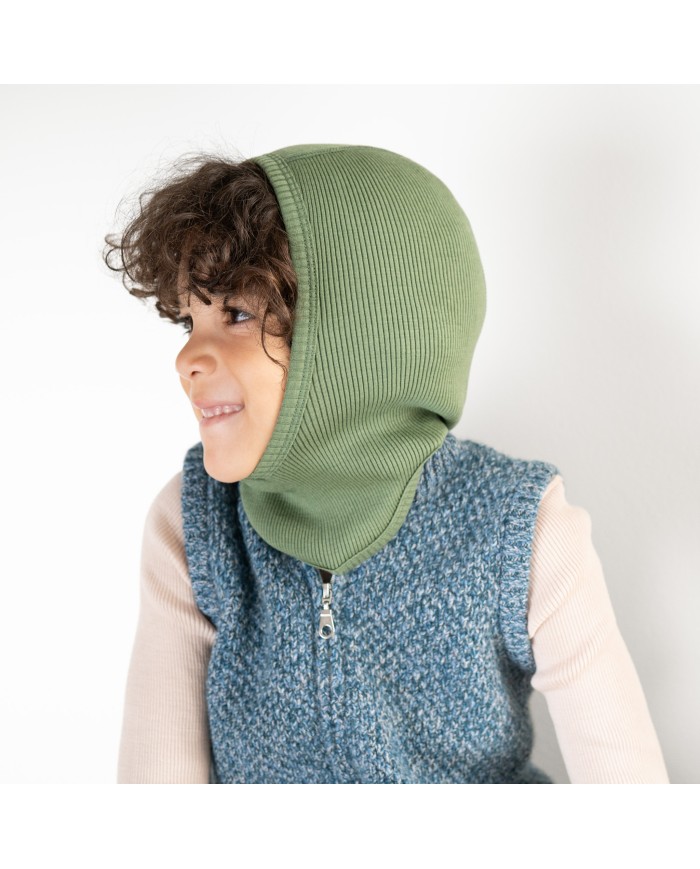 MINIMALISMA - Cagoule enfant en mérinos - ALEPHANT