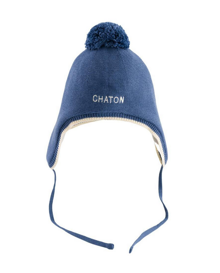 CHAMAYE - Bonnet bébé "Chaton" - Bleu
