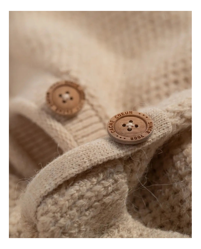 CACHE COEUR - Robe pull grossesse et allaitement - HONEY - Beige