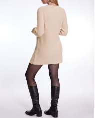 CACHE COEUR - Robe pull grossesse et allaitement - HONEY - Beige